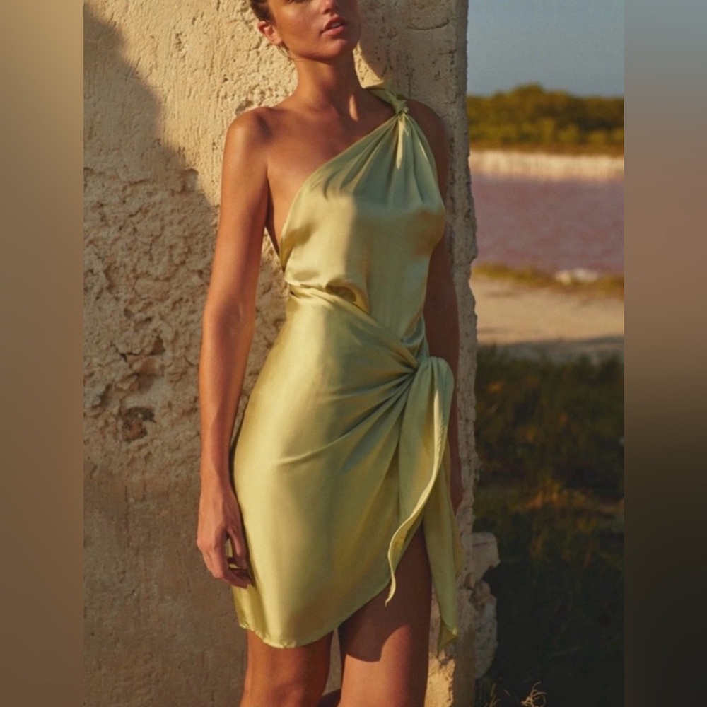 Baobab Marea green mini dress